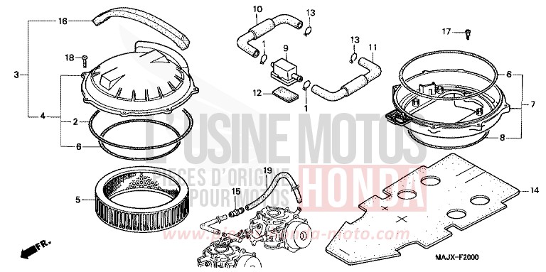 AIR CLEANER for Pan-European ABS SIENA GOLD METALLIC (Y158) from 1999